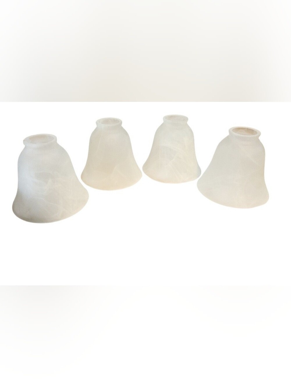 4x MARBLE FROSTED BELL GLASS SCONCES